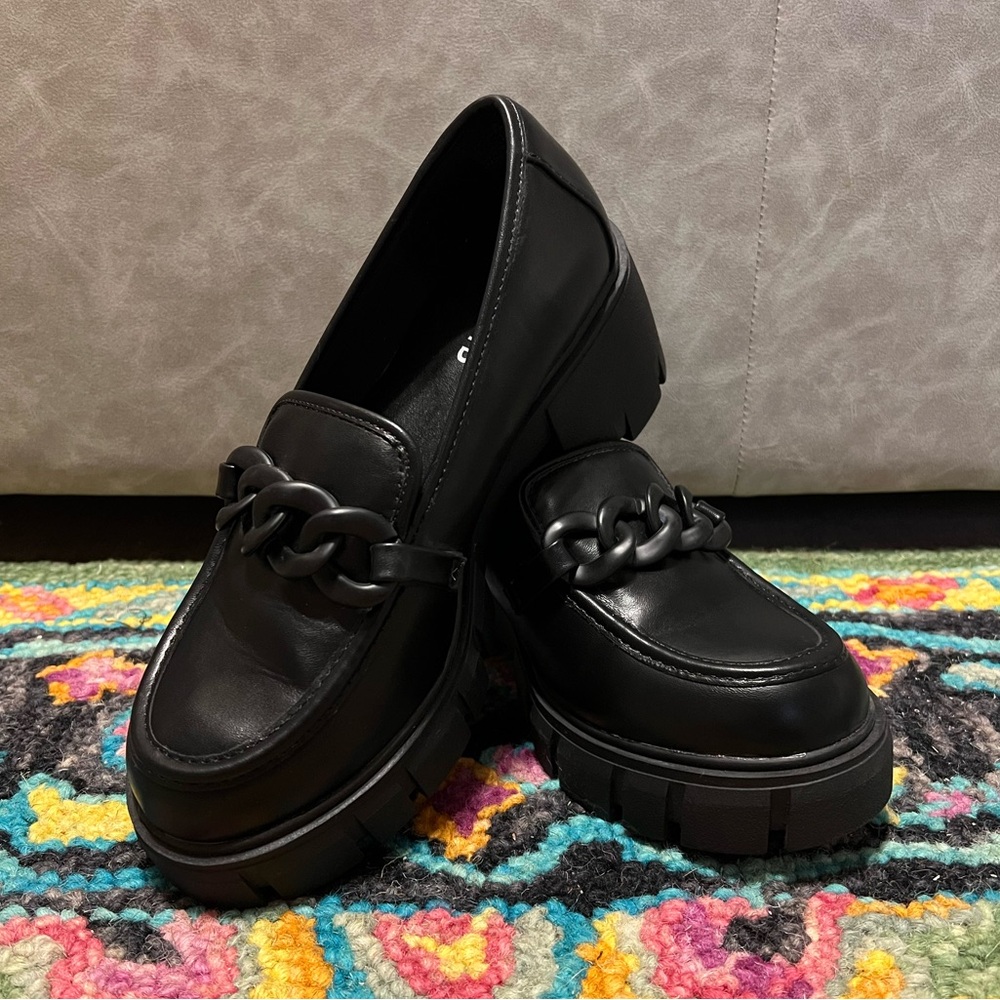 Torrid Black Loafers with Chain Detail